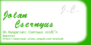 jolan csernyus business card